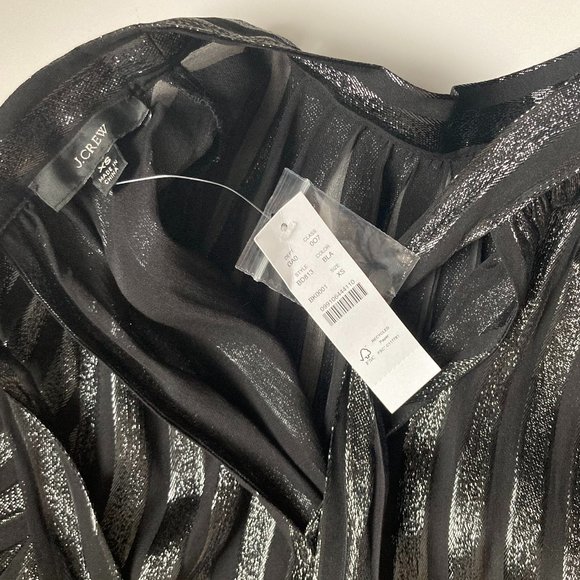 NWT: J.CREW Metallic chiffon mockneck top, Black, XS - Picture 13 of 14